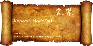 Kaposi Noémi névjegykártya