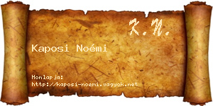 Kaposi Noémi névjegykártya